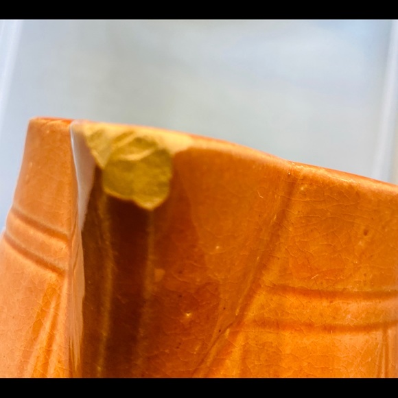 Vintage Orange Ceramic Pitcher - Picture 6 of 10
